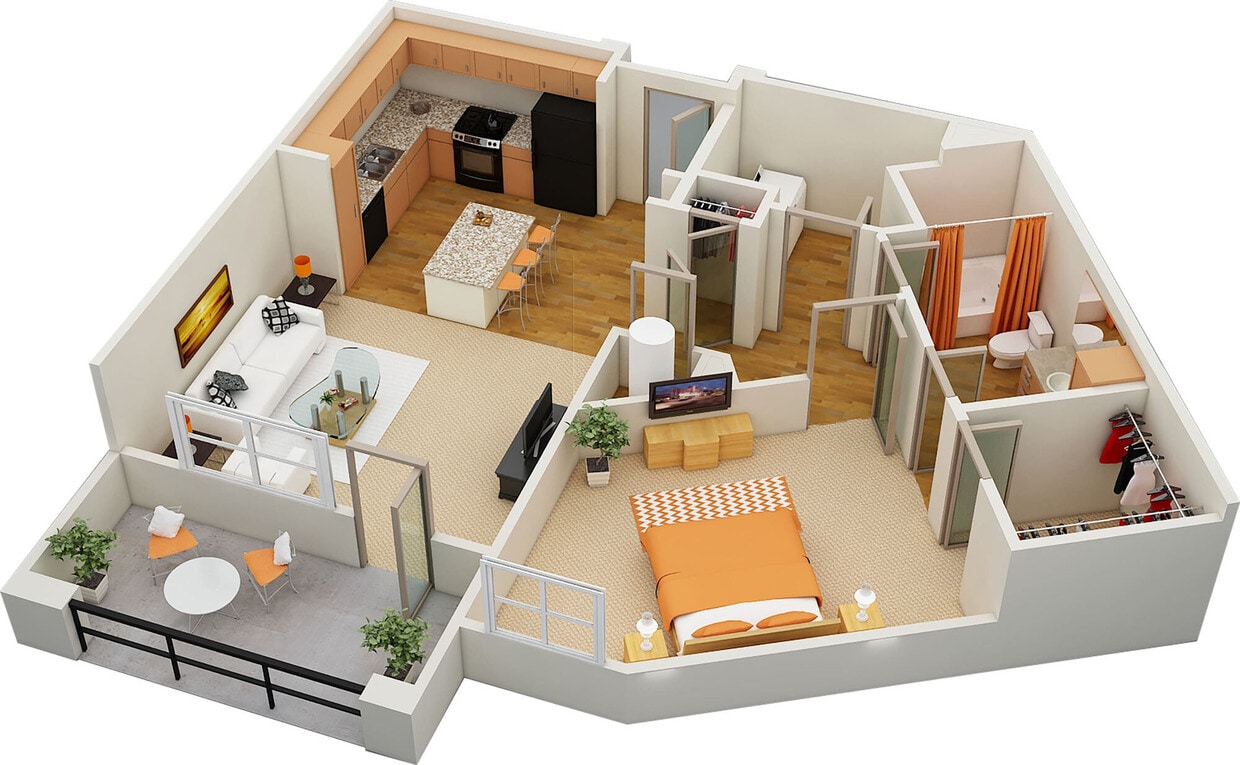 Floor Plan - A9 930sf 1/1