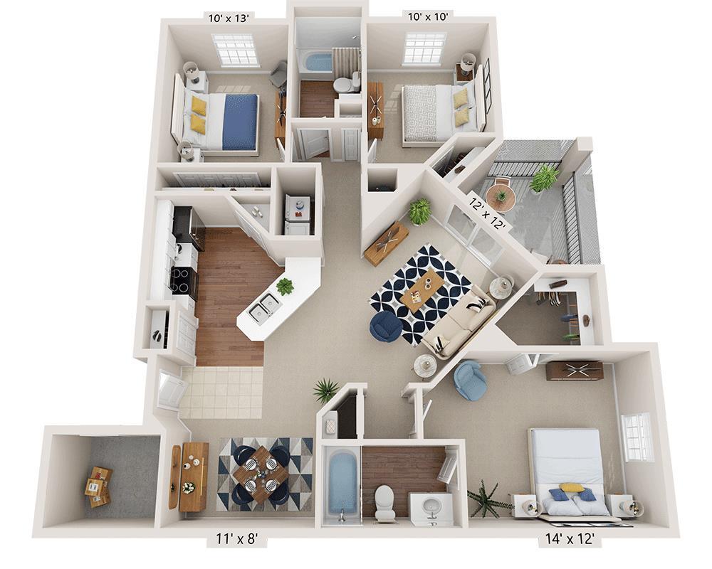 Floor Plan - Three Bedroom C2