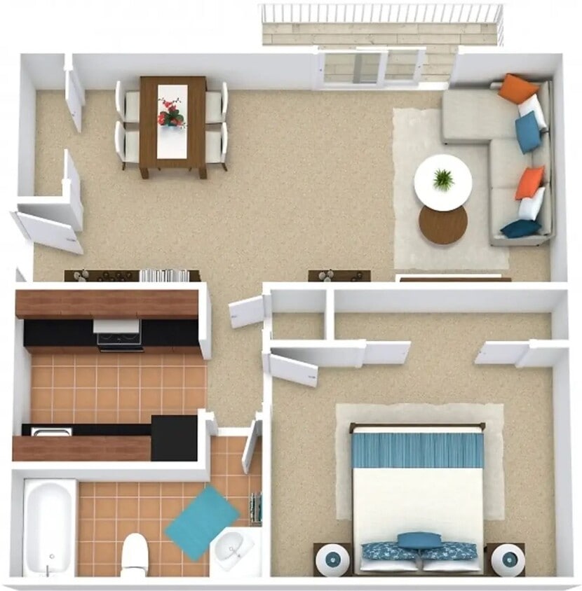 Floor Plan - 1x1 A Standard