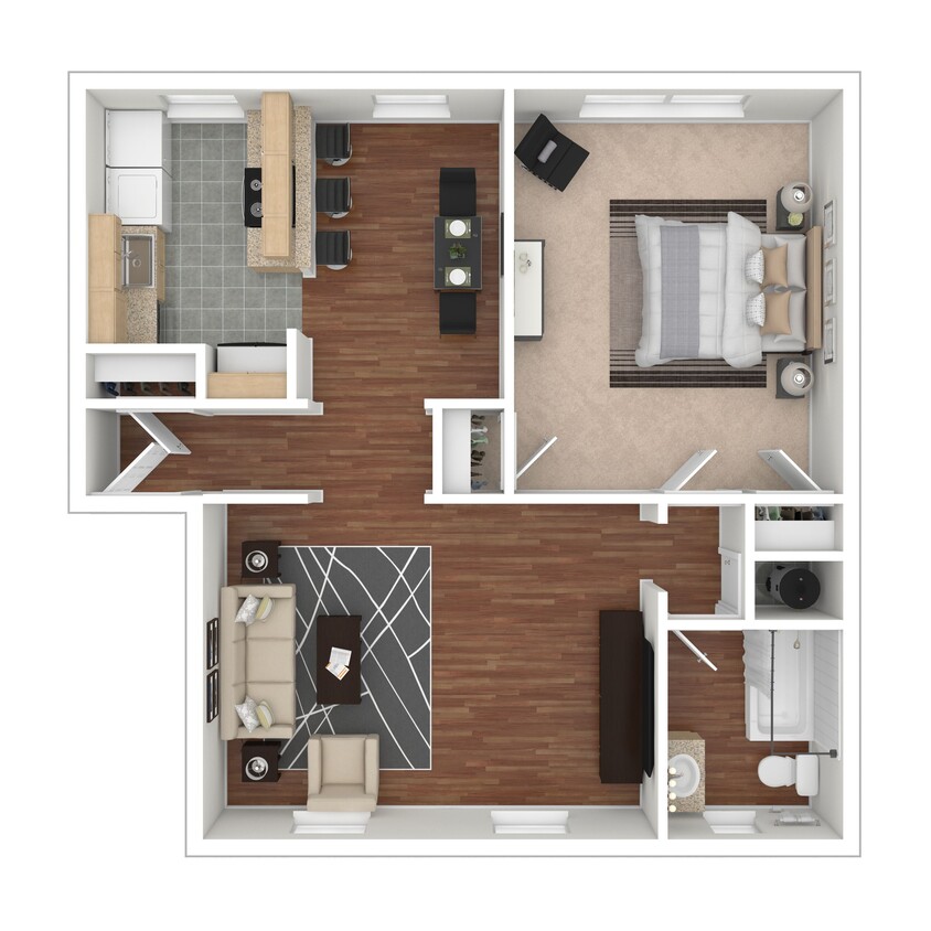 Floor Plan - 1 Bedroom Floorplan KG