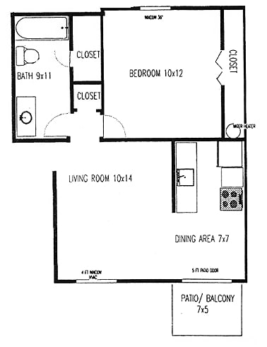 1BR/1BA - 1 Bedroom Standard