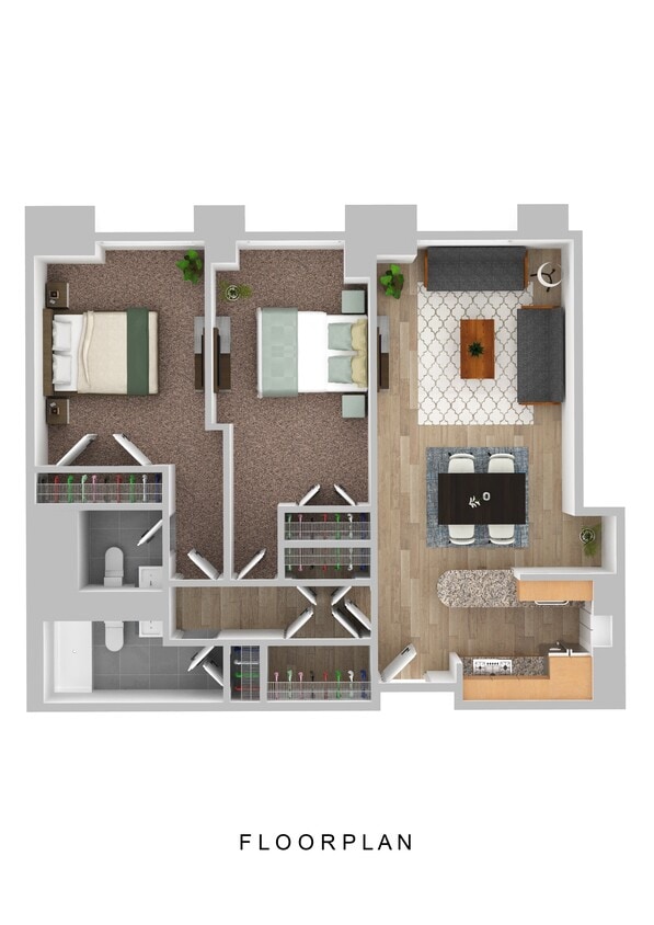 Floor Plan - 2 Bed 1.5 Bath