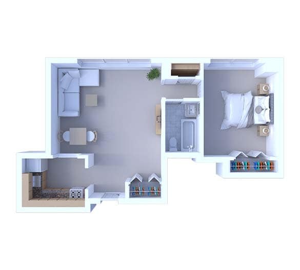 Floor Plan - 1 Bedroom Floor Plan A1