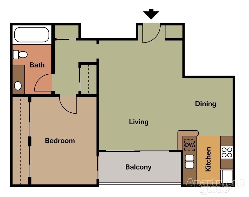 Orchid - 1 Bedroom 1 Bath Large