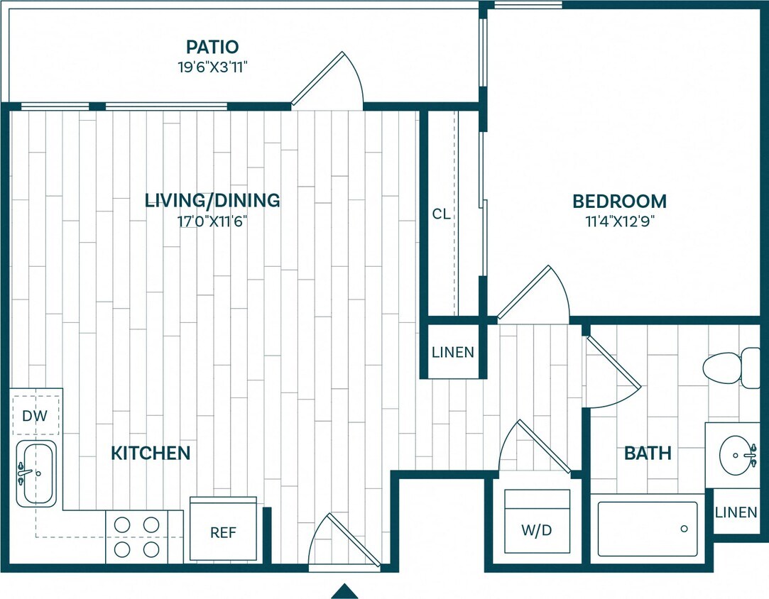 Floor Plan - 1 Bed/1 Bath-A2