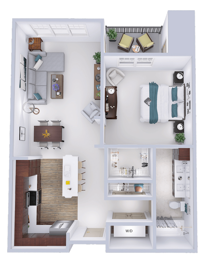 Floor Plan - CrossTown - B4 - 1 Bed - 1 Bath