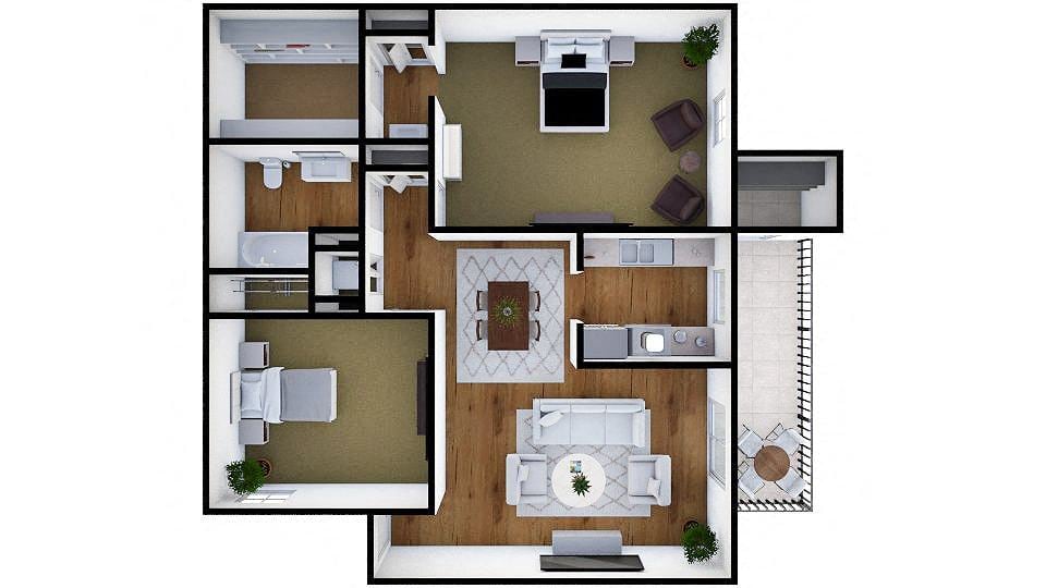 Floor Plan - Two Bedroom One Bath
