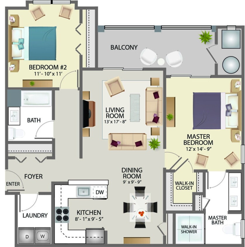 Floor Plan - Grandview C2-Furnished