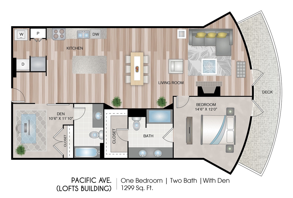 1299 Square Feet - Pacific Ave (Lofts Building)