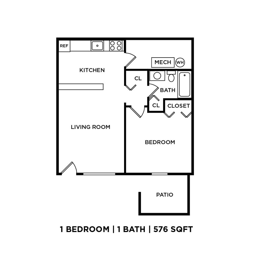 Floor Plan - One Bed One Bath S