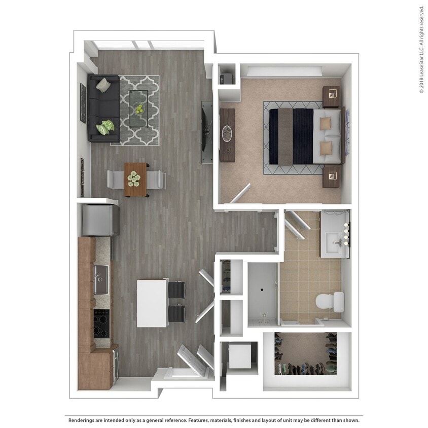Floor Plan - A01.HC2 - 1 bed/1 bath (handicap accessible)