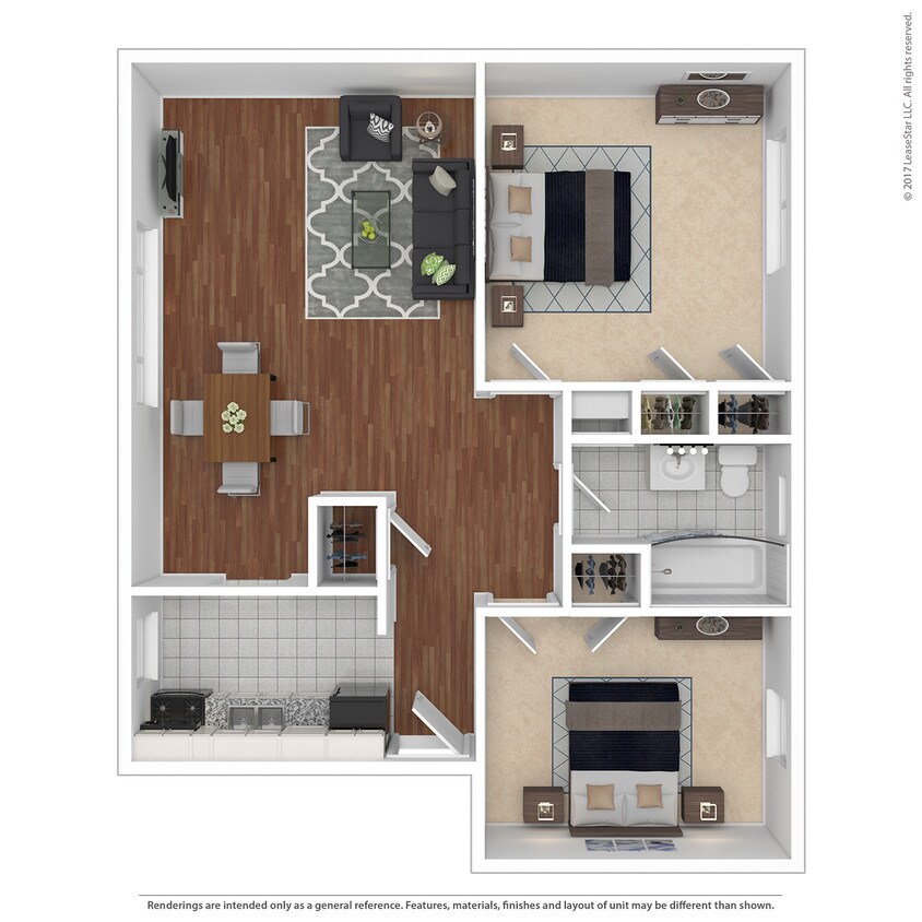 Floor Plan - Two Bedroom- Renovated