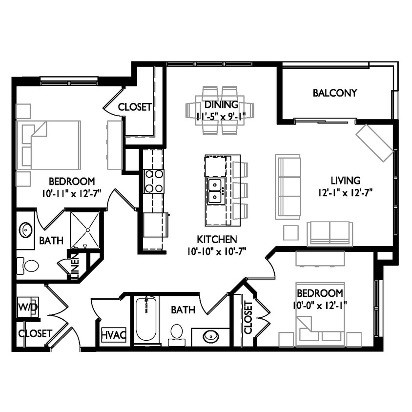 Floor Plan - 2B-E