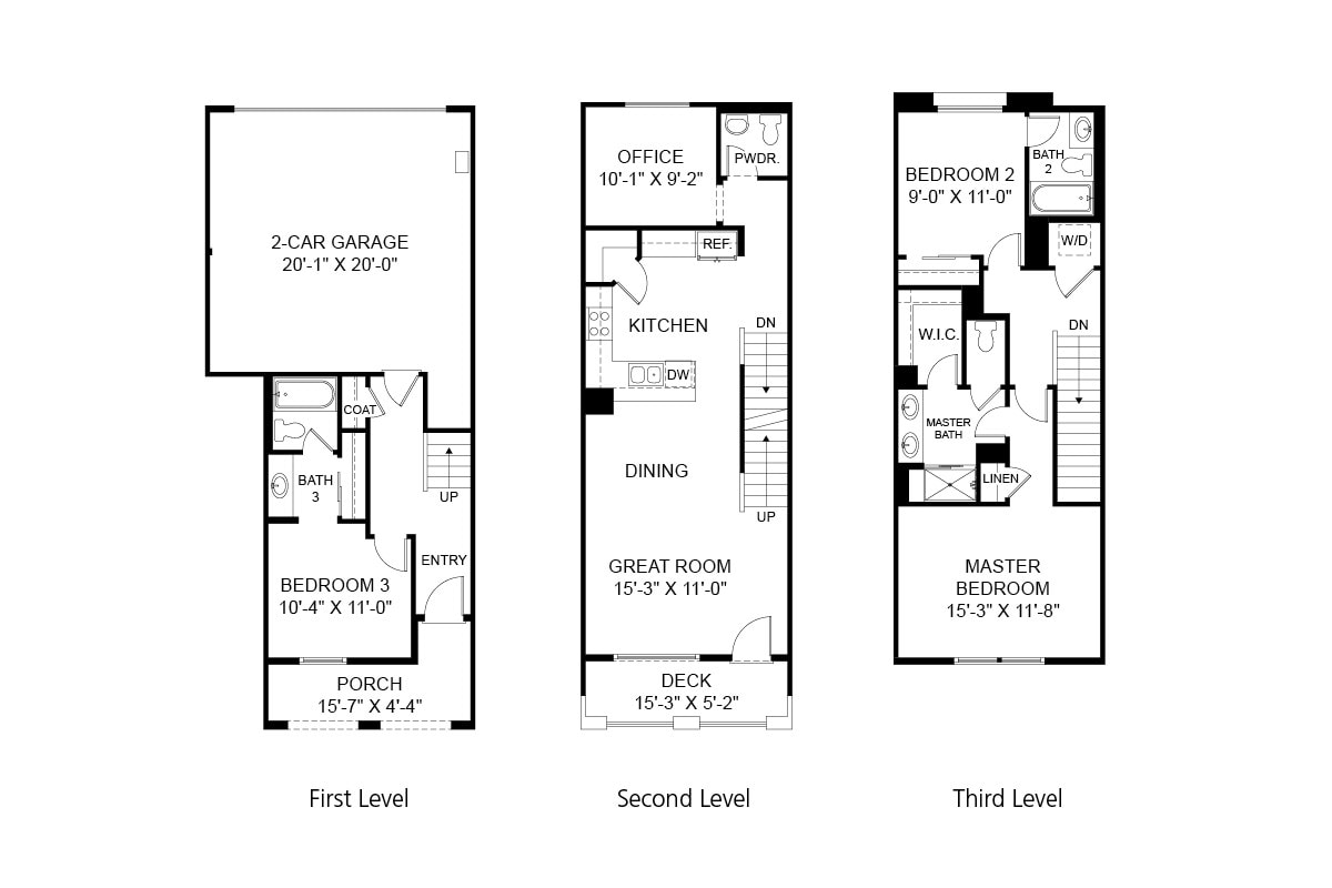 Floor Plan - 3 Bedroom Townhome Plan 2