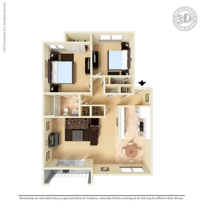 Floor Plan - Large 2 Bed 0.75 Bath