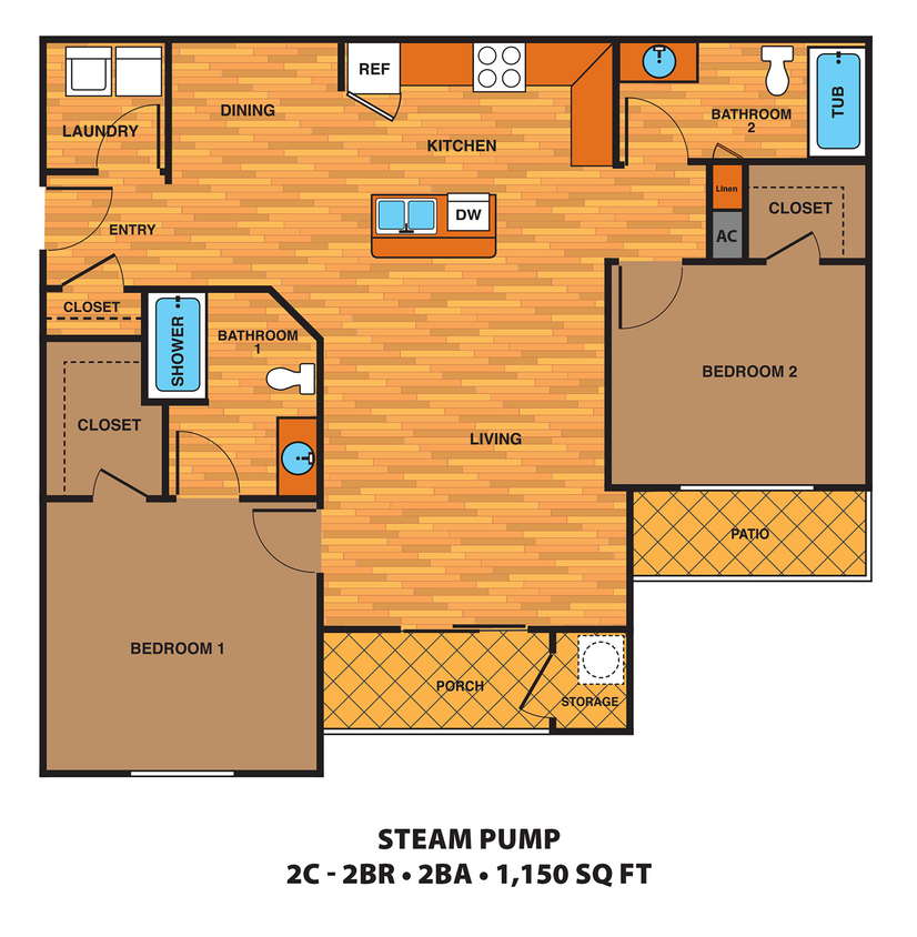 Floor Plan - 2C - Two Bedroom