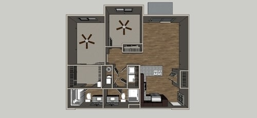 Floor Plan - 2 Bedroom Adjacent Corporate Furnished