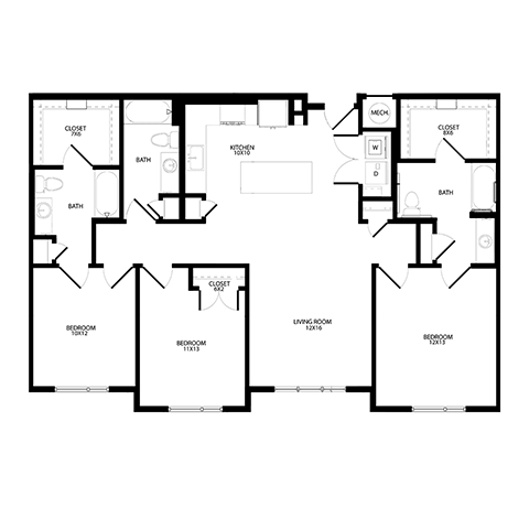 Floor Plan - Three-Bedroom (C2)