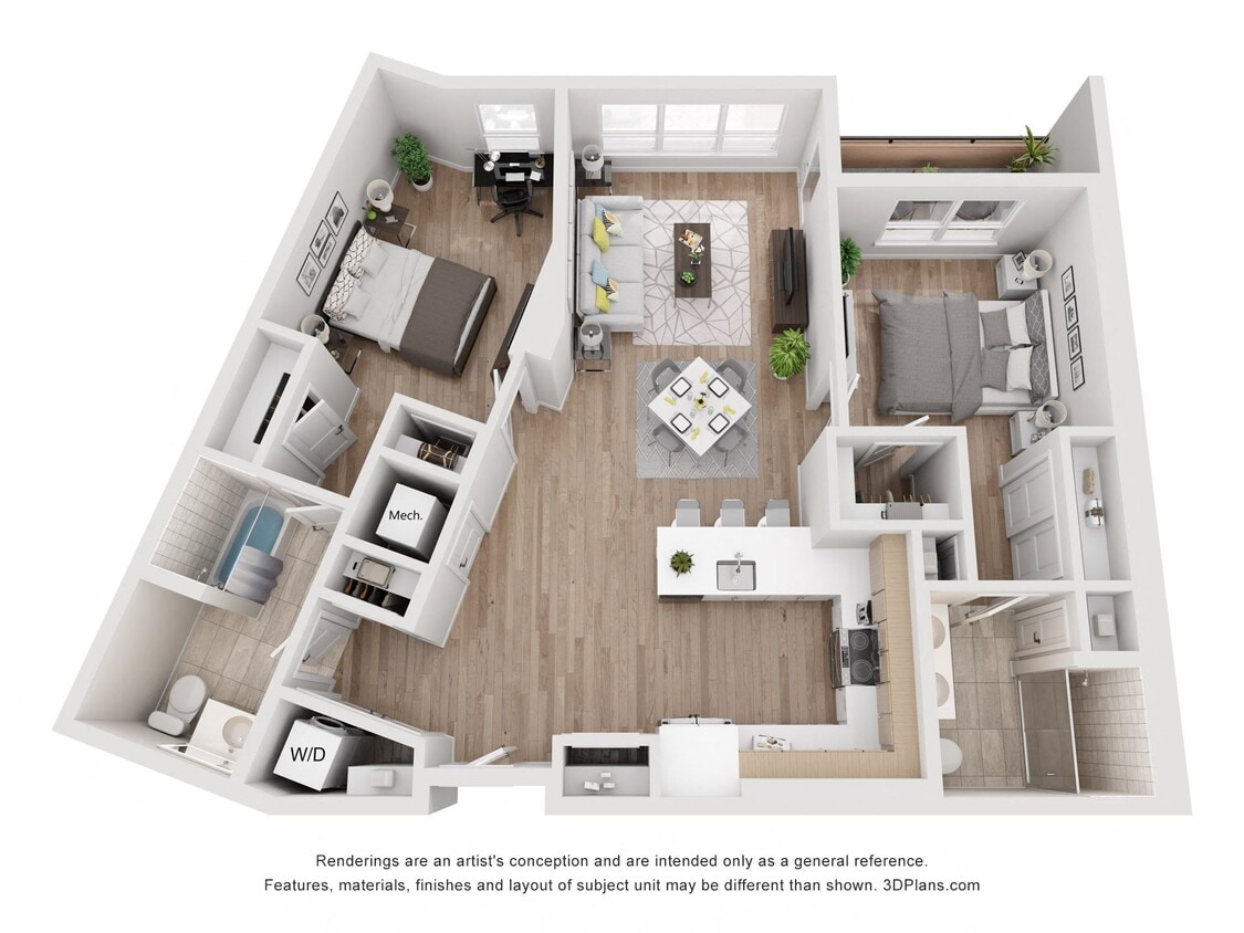 Floor Plan - Avenue G | 2 Bed/2 Bath-BW-09.1