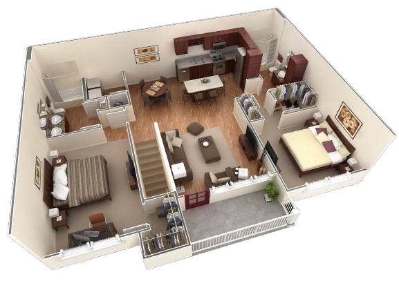 Floor Plan - 2 BR Grand Overlook