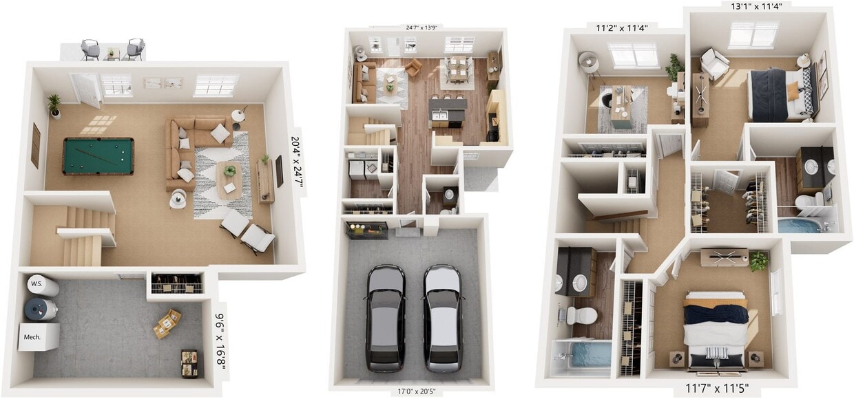 Floor Plan - Three Bedroom Two-Story