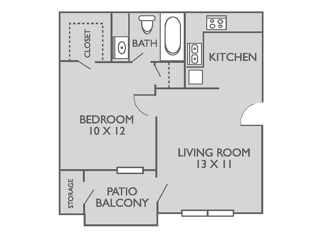 11a Floorplan - 1 Bed, 1 Bath A (60% Income Restricted)