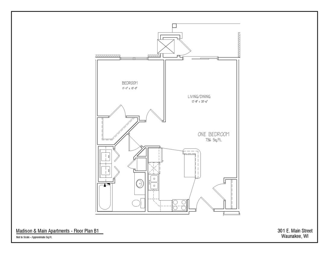 Floor Plan - 1Bed/1Bath B1