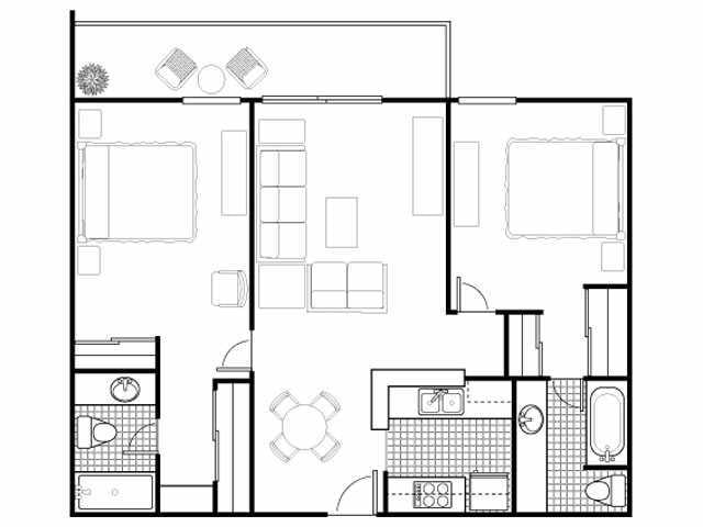2BR/2BA - 2 Bed 2 Bath 1134 Sqft
