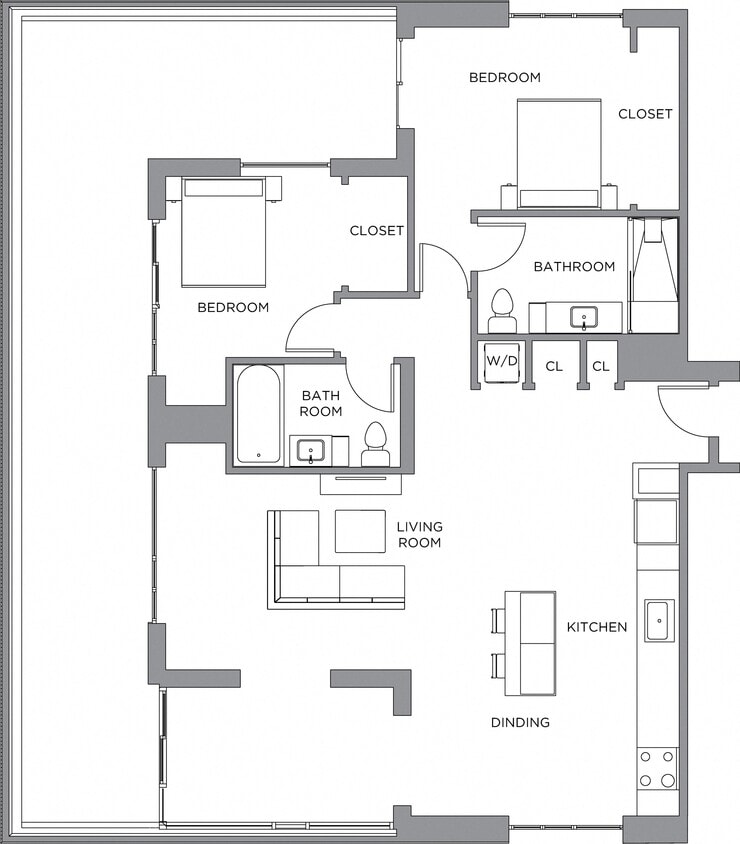 Floor Plan - 2 Bed/2 Bath-1600
