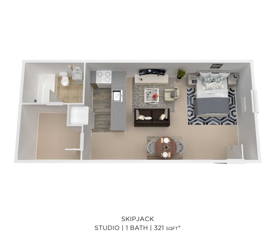 Floor Plan - Studio - 321 sqft