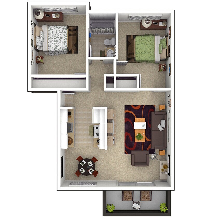 Residence 4 2x1 803 sqft - 2x1 Large