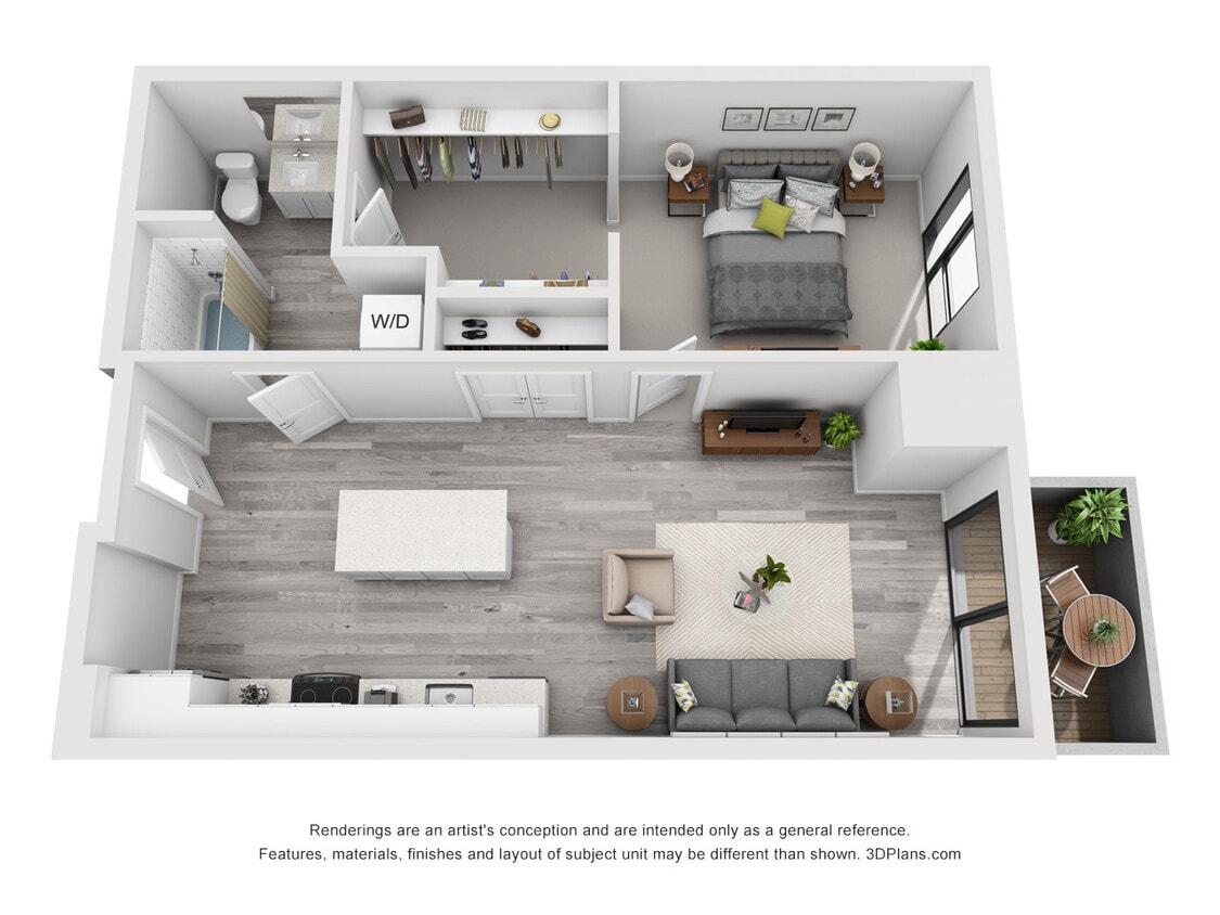 The Glenn - B4 - 1 Beds - 1 Baths - 752 Sq. ft. - B4