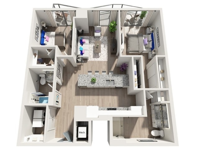 B6 | 2x2 | 1240 sq ft - B6