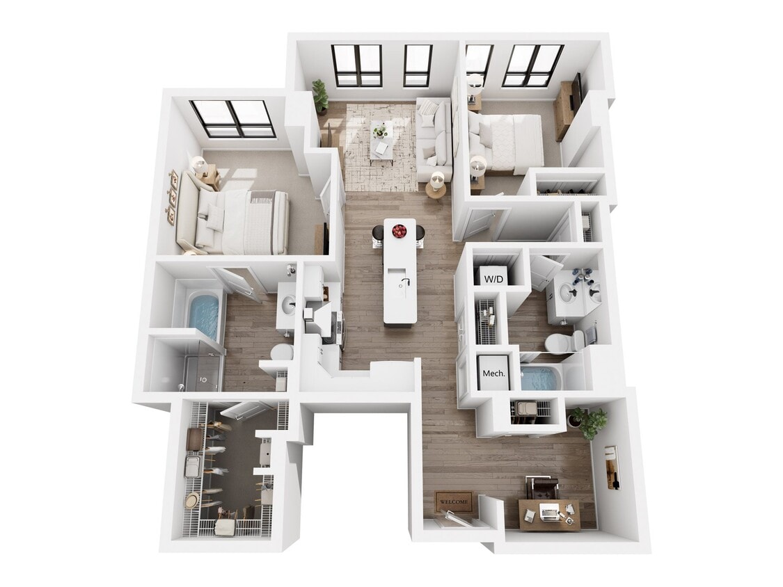 Floor Plan - 1 Bedroom + Den 