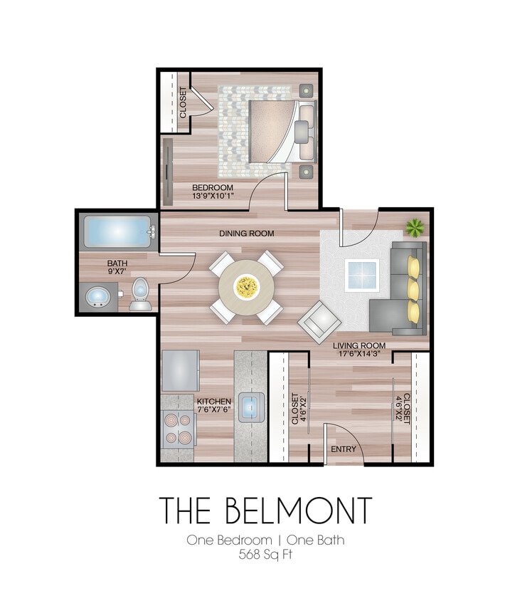 568 Square Feet - The Belmont