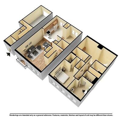 Floor Plan - 2 bedroom 2 bath  Townhome with den, 2136 sq ft
