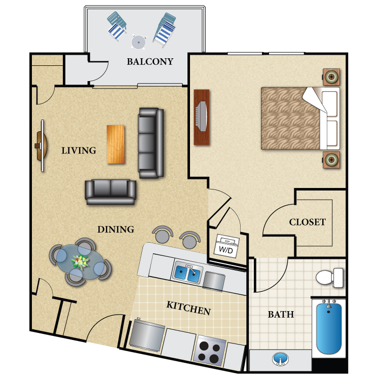 Plan_B_1Bed_1Bath.png - Plan B1 1 Bed 1 Bath
