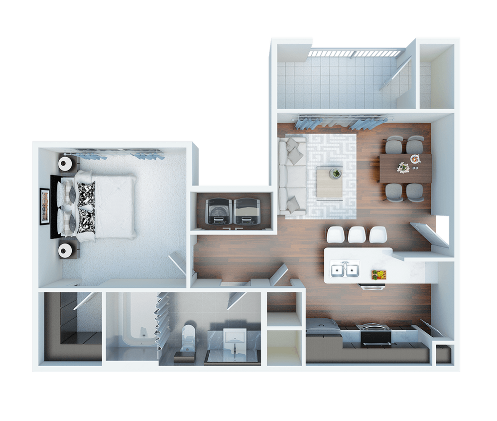 1 Bed / 1 Bath / 530 Sqft - Olive