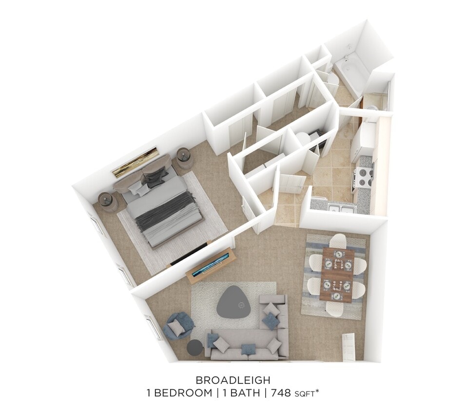 Floor Plan - One Bedroom-Broadleigh