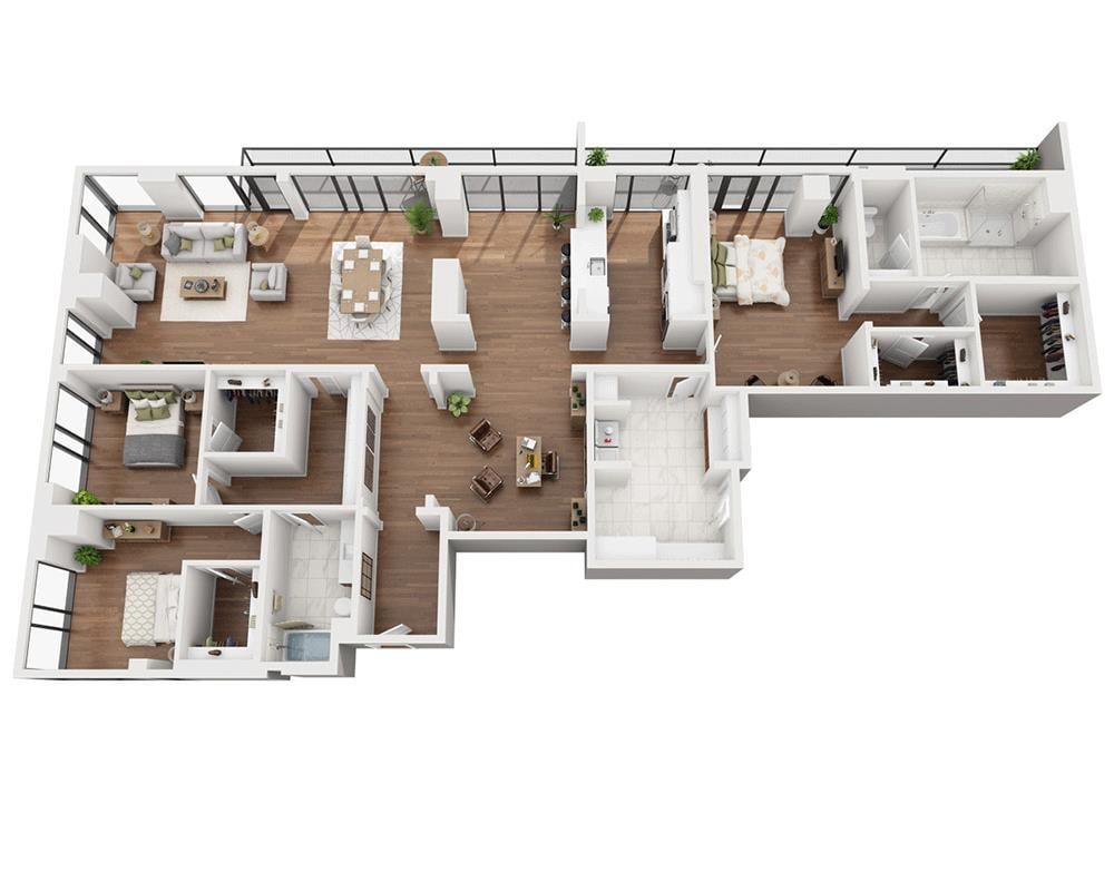 Floor Plan - Three Bedroom Penthouse C2-PH