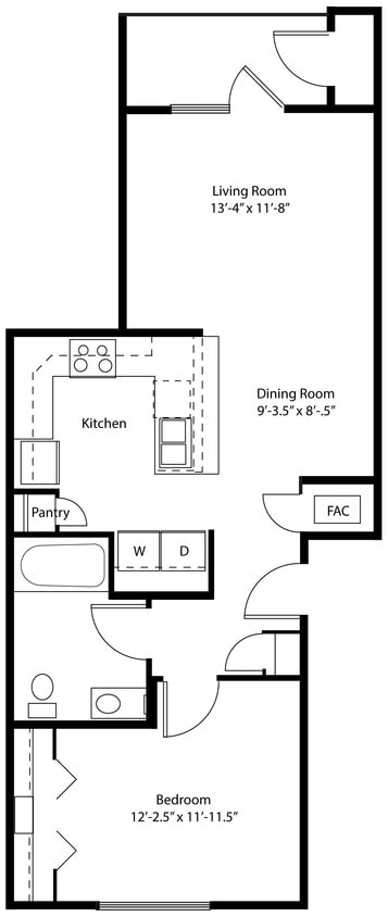 Floor Plan - One Bedroom