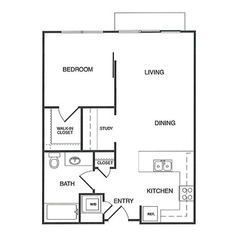 Floor Plan - 1x1 Study A MFTE