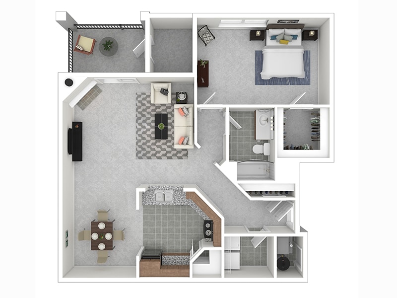 Floor Plan - 1 Bedroom 1 Bath