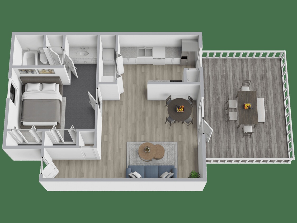 Floor Plan - 1 Bdrm Deck