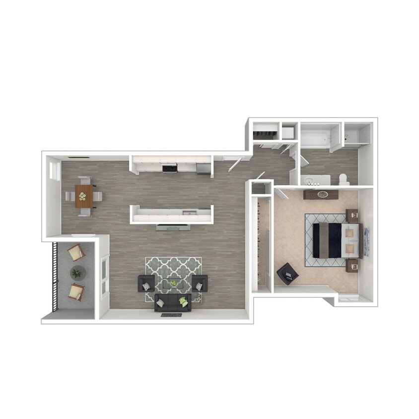 1 BD / 1 BA - 800 SF - Olive