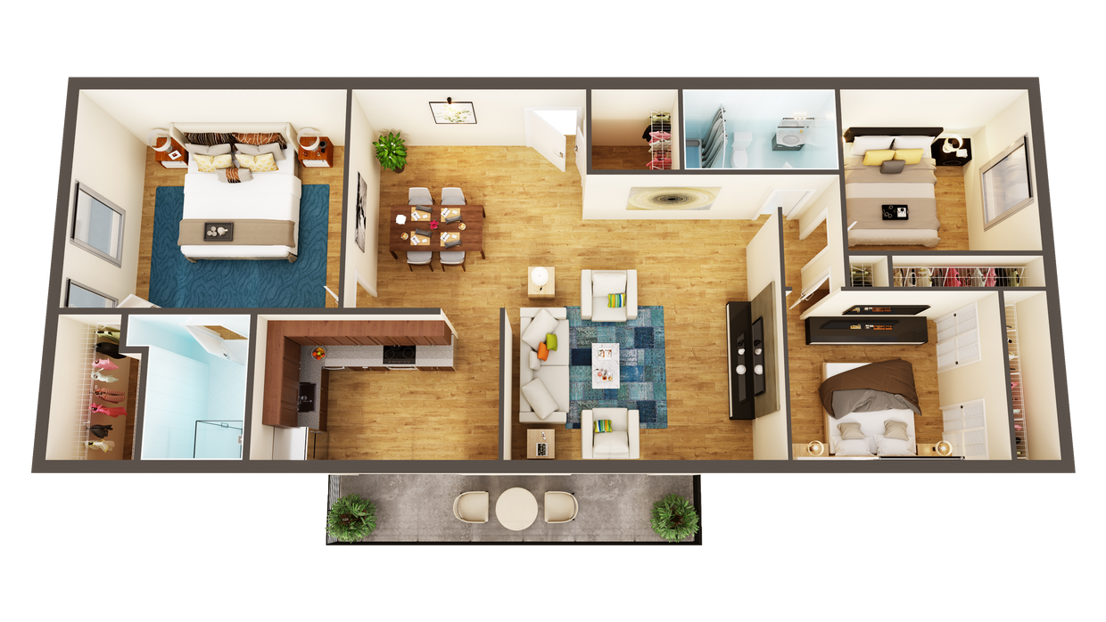 Floor Plan - Lrg. 3br. Suite