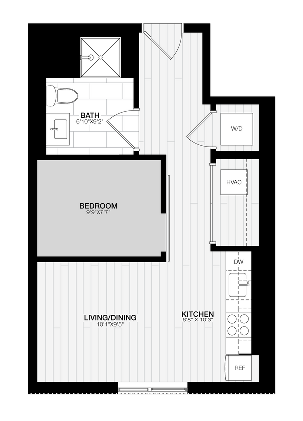 Floor Plan - 1 Bed/1 Bath JR-B5-11