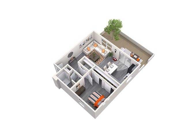 Floor Plan - One Bedroom