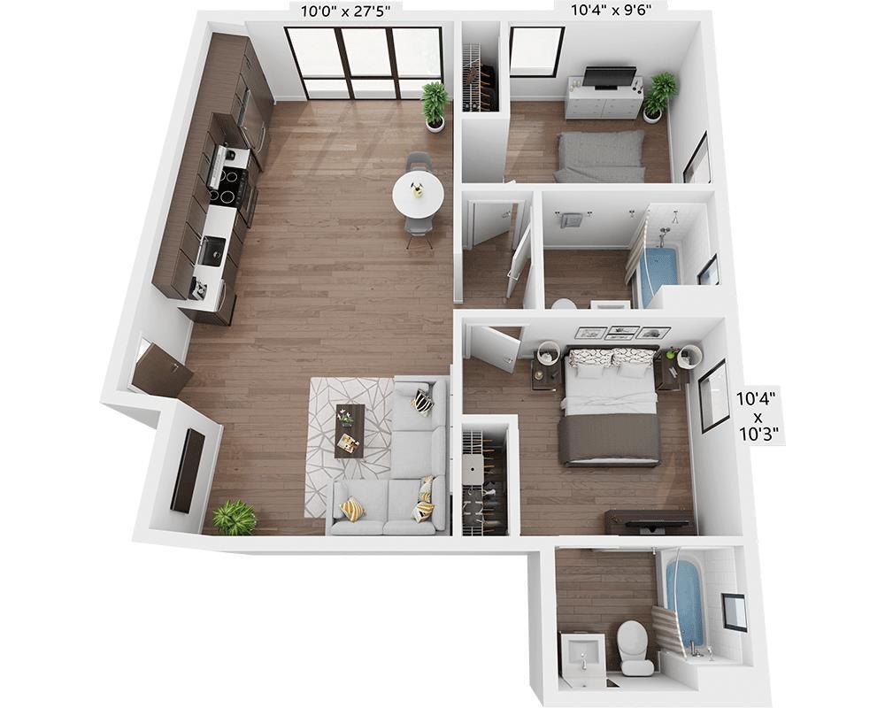 Floor Plan - Two Bedroom B2G