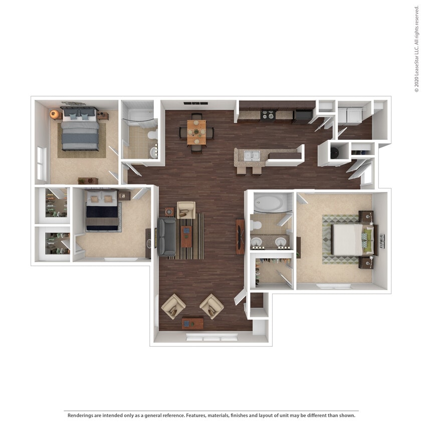 Floor Plan - Three Bedroom Two Bath Deluxe